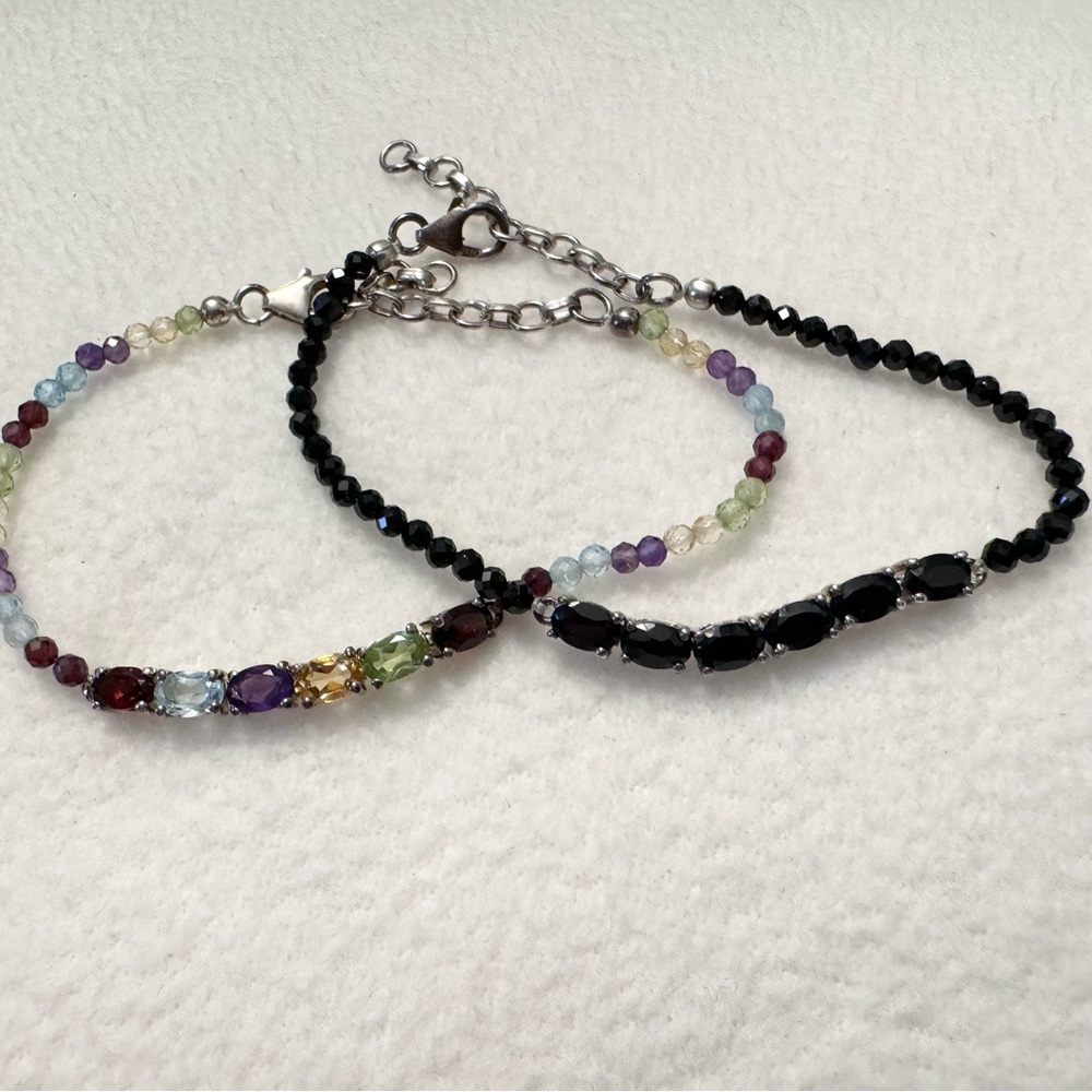 Bundle of two crystal bracelets in 925 sterling silver